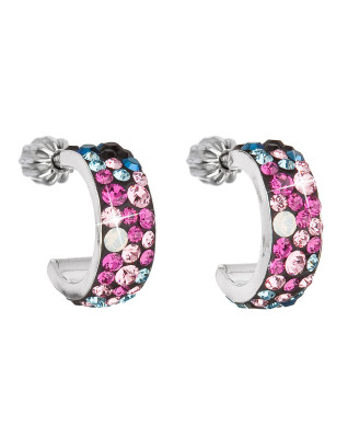 Strieborné náušnice kruhy s kryštálmi Crystals from Swarovski®, Galaxy