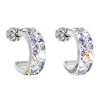 Strieborné náušnice kruhy s kryštálmi Crystals from Swarovski®, Violet