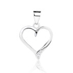 Strieborný prívesok - srdiečko so zirkónmi