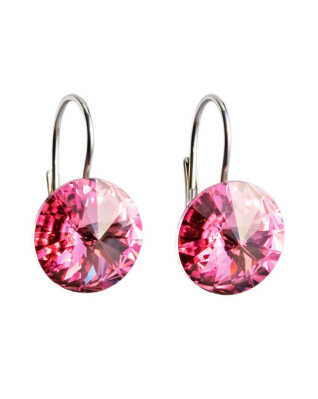 Strieborné náušnice s kryštálmi Crystals from Swarovski® Rose