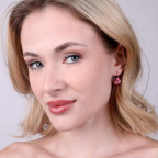 Strieborné náušnice s kryštálmi Crystals from Swarovski® Rose