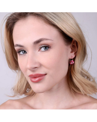 Strieborné náušnice s kryštálmi Crystals from Swarovski® Rose