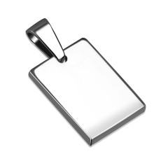 Oceľový prívesok, mini obdĺžniková doštička 15 x 23 mm