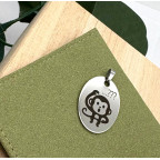 Oceľový prívesok - doštička ovál 25 x 35 mm