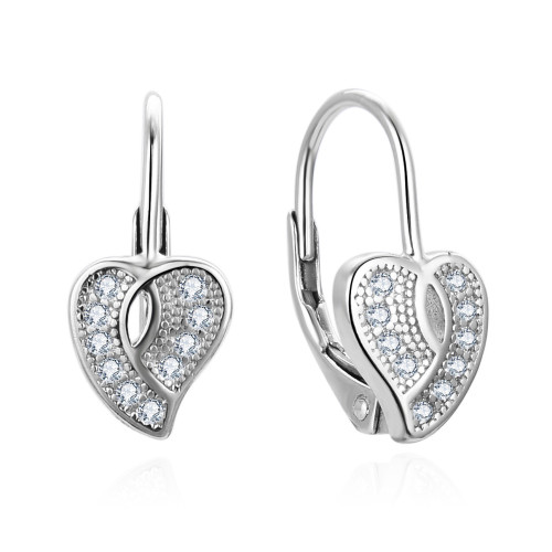 Strieborné dámske náušnice srdiečka