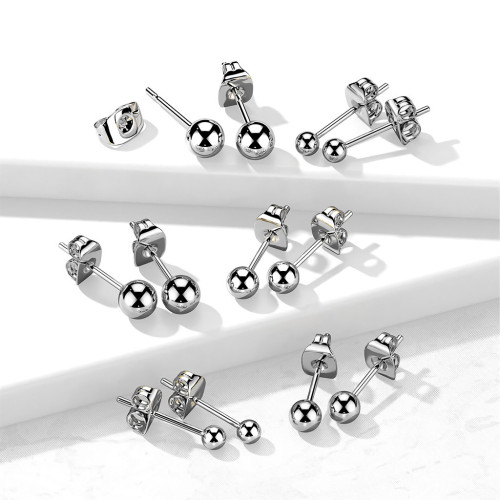 Titánové náušnice guličky 4 mm