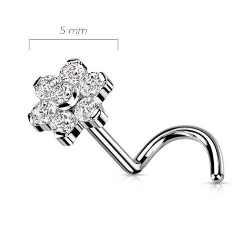 PUSH IN piercing do nosa TITAN, 0,8 x 6 mm
