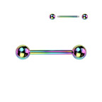 Piercing do jazyka - dúhový, 1,6 x 16 mm