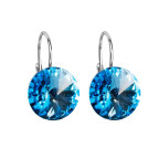 Strieborné náušnice s kryštálmi Crystals from Swarovski® Aqua