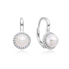 Strieborné náušnice s okrúhlymi zirkónmi