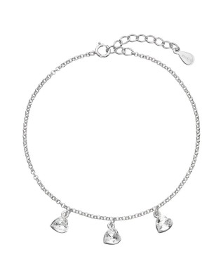 Strieborný náramok so srdiečkami Crystals from Swarovski®