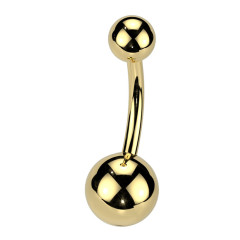 Pozlátený piercing do pupku - banánik