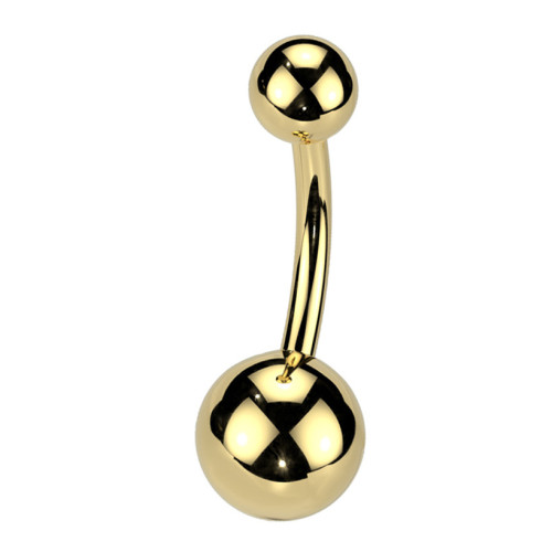 Pozlátený piercing do pupku - banánik