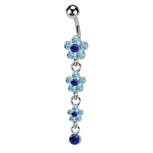 Visiaci piercing do pupku - kvietky