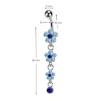 Visiaci piercing do pupku - kvietky