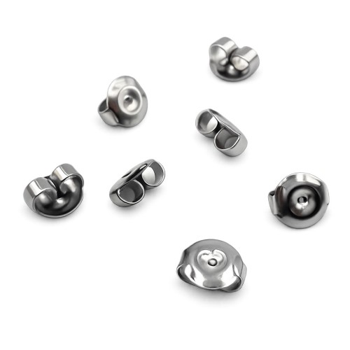 Náušnicový puzetový uzáver oceľový 6,5 x 6 mm - 1 kus