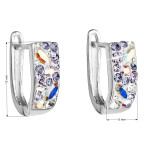 Strieborné náušnice s kryštálmi Crystals from Swarovski®, Violet