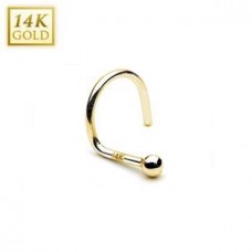 Zlatý piercing do nosa - gulička, Au 585/1000