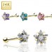 Zlatý piercing do nosa - hviezda, fialový zirkón, Au 585/1000 - ZL01121A-YG